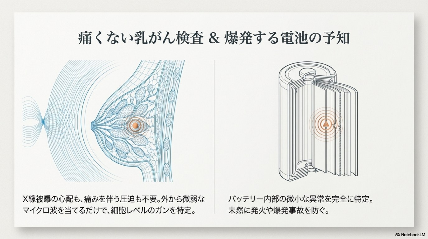 乳がん検査と電池異常予知のスライド