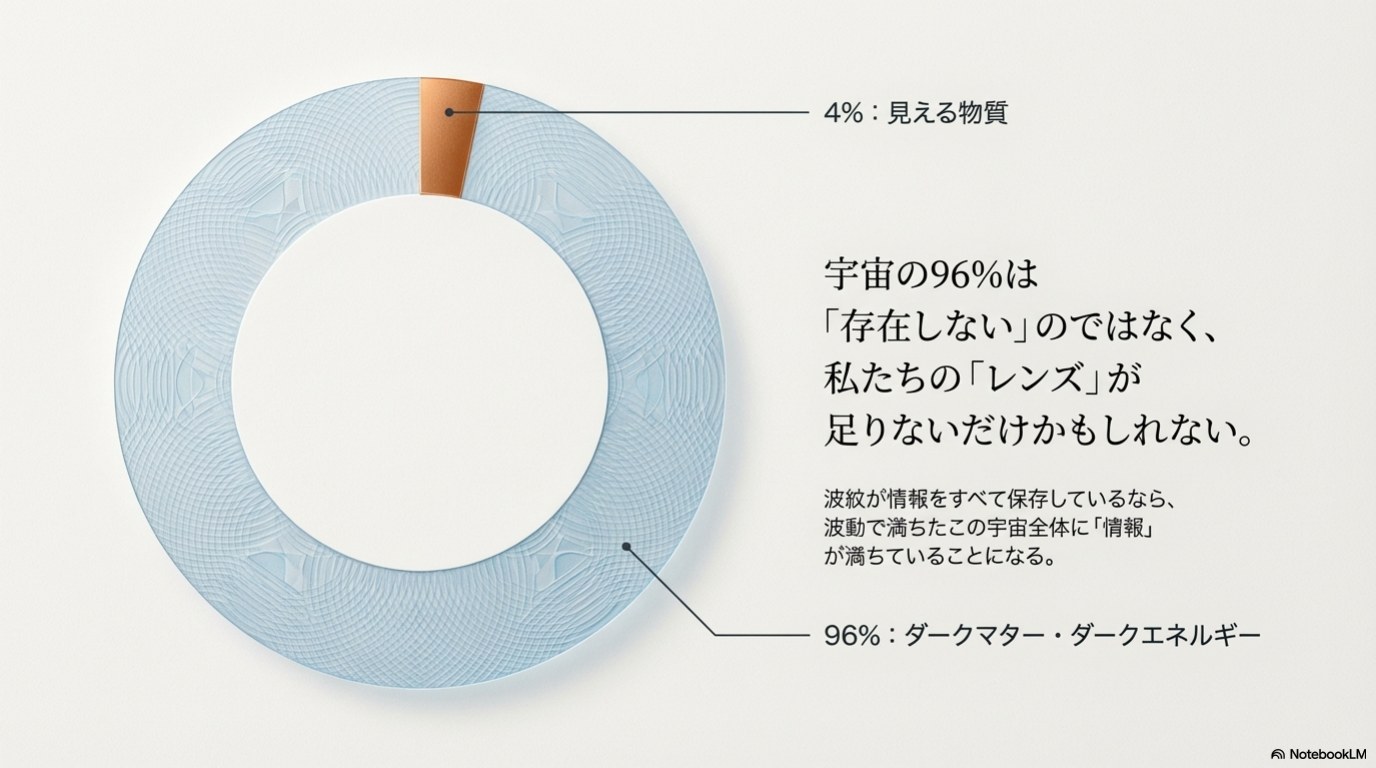 宇宙の可視領域の比率を示すスライド