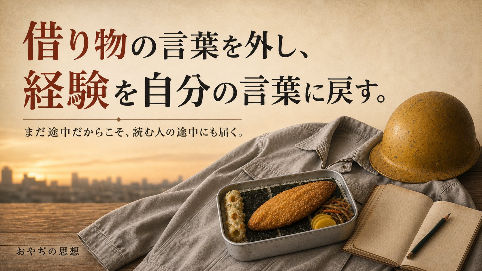 借り物の言葉を外し、経験を自分の言葉に戻す。