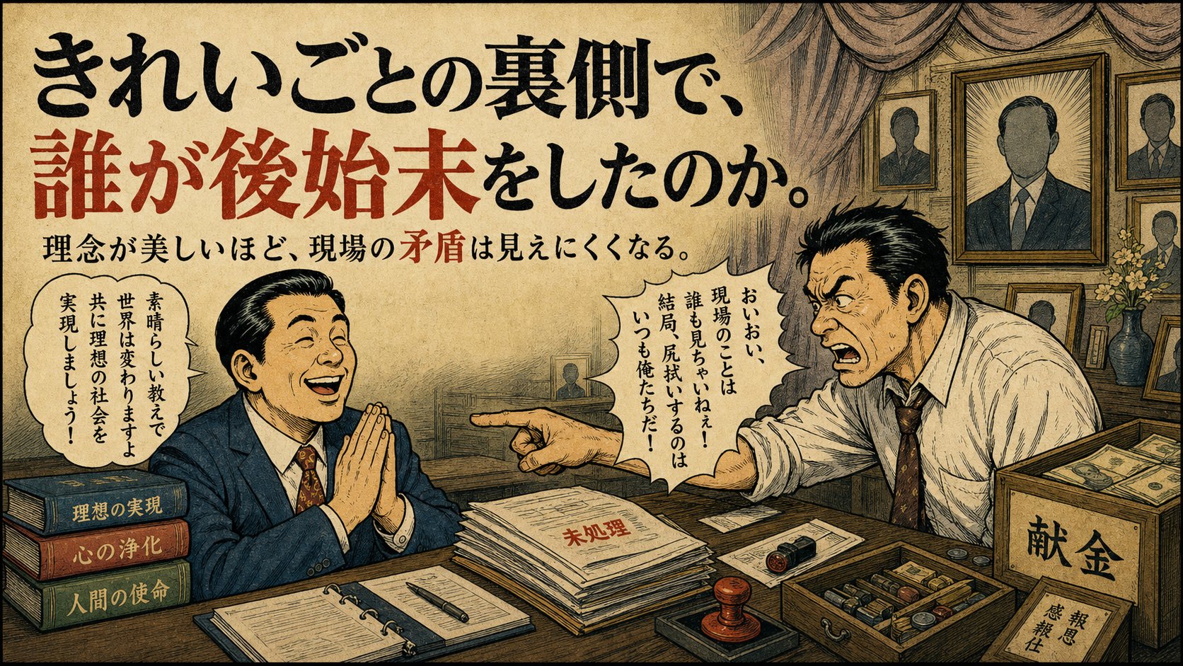 きれいごとの裏側で、誰が後始末をしたのか。