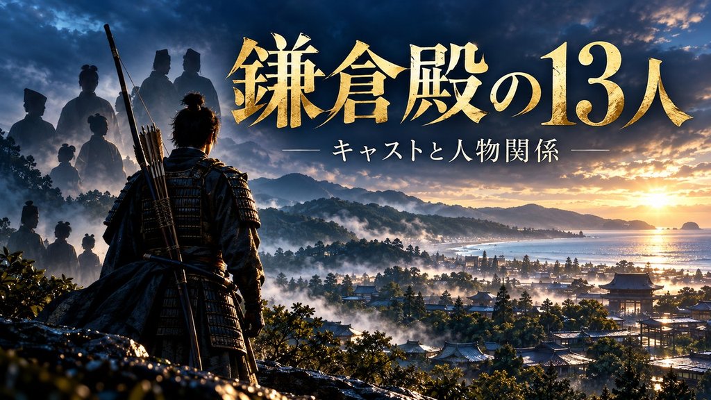 鎌倉の海と武士を描いた「鎌倉殿の13人」キャストと人物関係のアイキャッチ