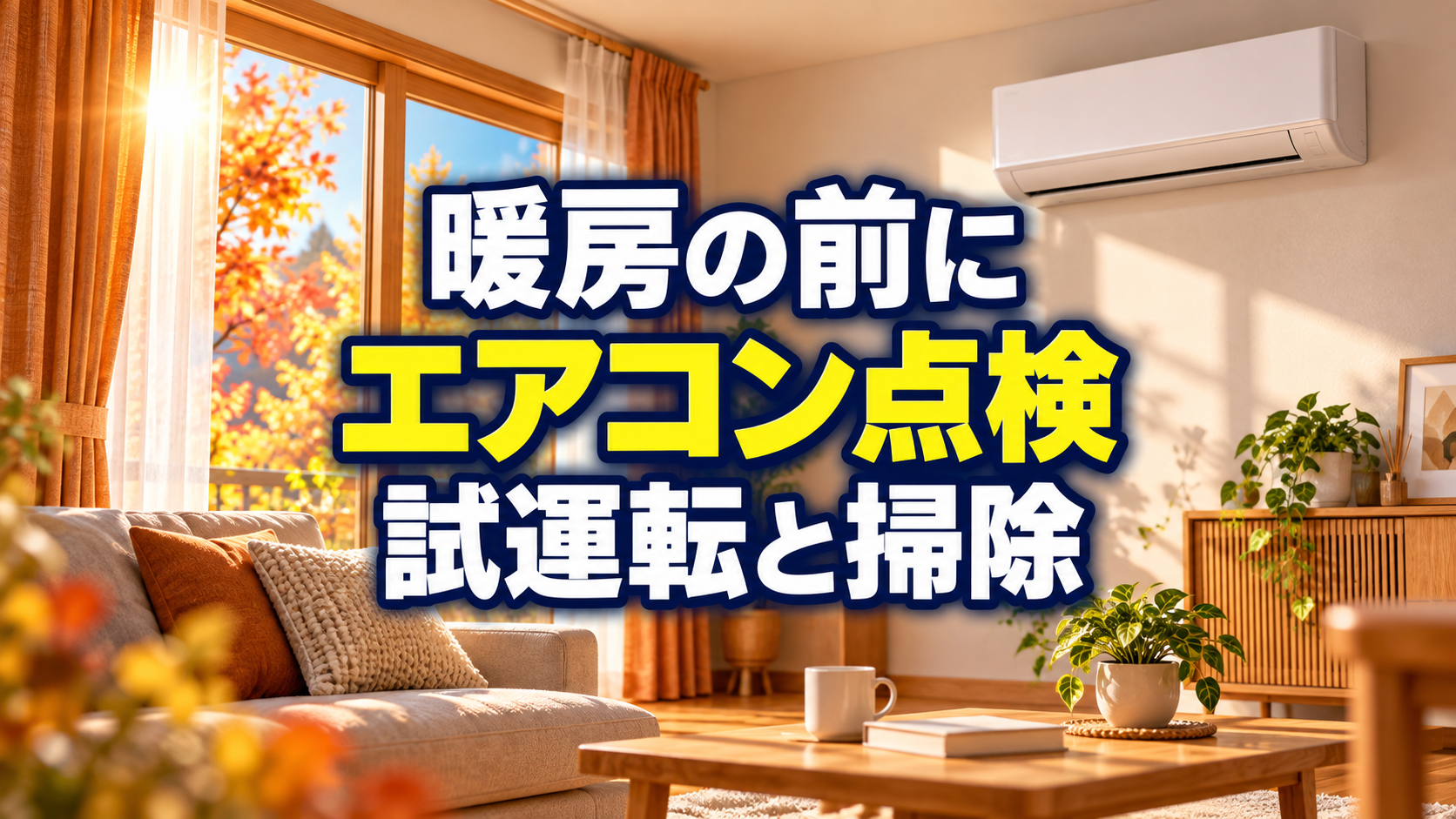 エアコン暖房の試運転はいつ？秋の掃除と温風が出ないときの確認点の生成イメージ