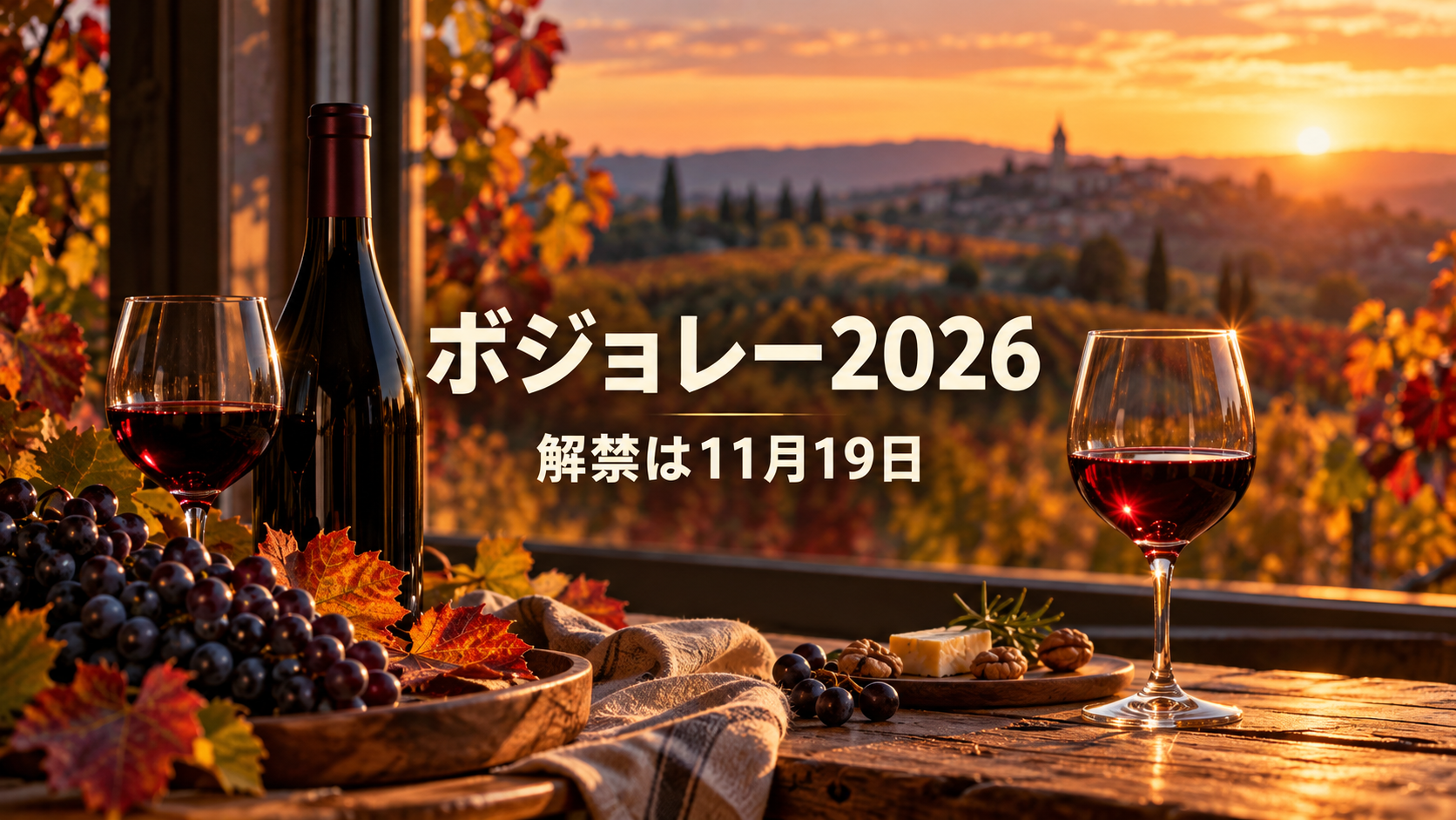 ボジョレーヌーヴォー2026は11月19日解禁！第3木曜の理由と日本の新酒との違いを表す解説イメージ