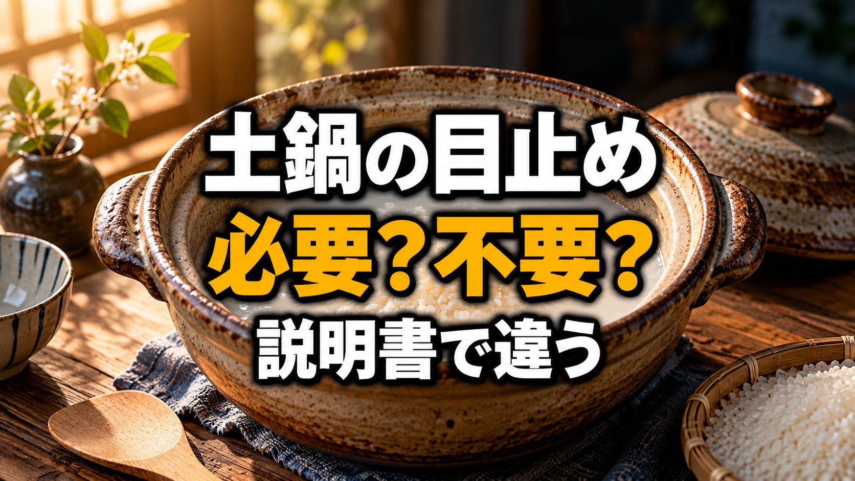 土鍋の目止めは必要？不要なご飯釜との違いと、使う前の確認ポイントの生成イメージ