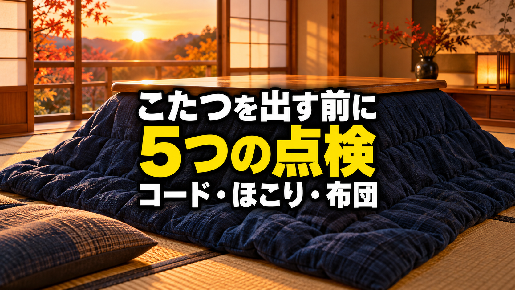 こたつを出す前に点検したい5項目｜コード・ほこり・布団の位置を確認の生成イメージ