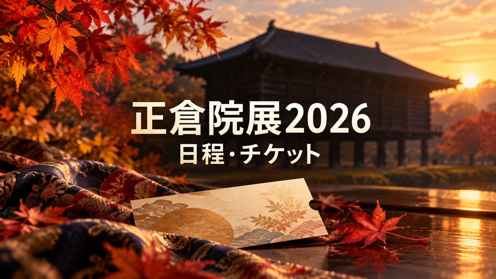正倉院展2026はいつ？日時指定チケットと今年の見どころ、会場の注意点を表す解説イメージ
